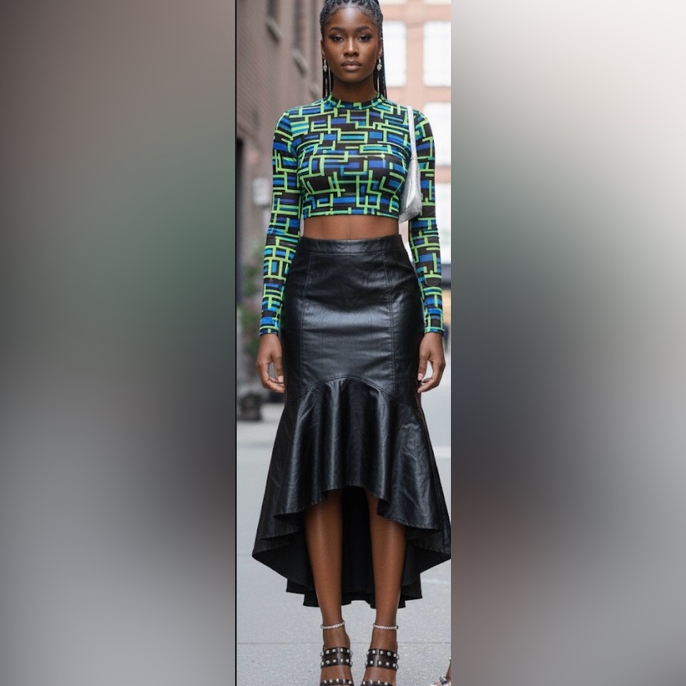 New York & Company Black High-Low Pencil Skirt